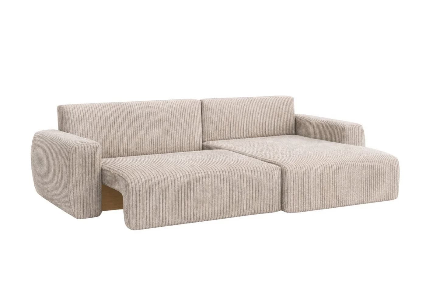 Kaiser Möbel Ecksofa mit Schlaffunktion und Bettkasten Ariel L Cord-Sofa aus Stoff Poso - Bild 4