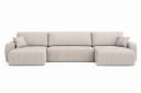 Kaiser Möbel Ecksofa Ariel UXL mit Schlaffunktion und Bettkasten Beige Cordstoff Bild 1