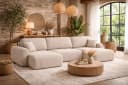 Kaiser Möbel Ecksofa Ariel UXL mit Schlaffunktion und Bettkasten Beige Cordstoff Bild 2
