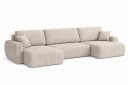 Kaiser Möbel Ecksofa Ariel UXL mit Schlaffunktion und Bettkasten Beige Cordstoff Bild 3