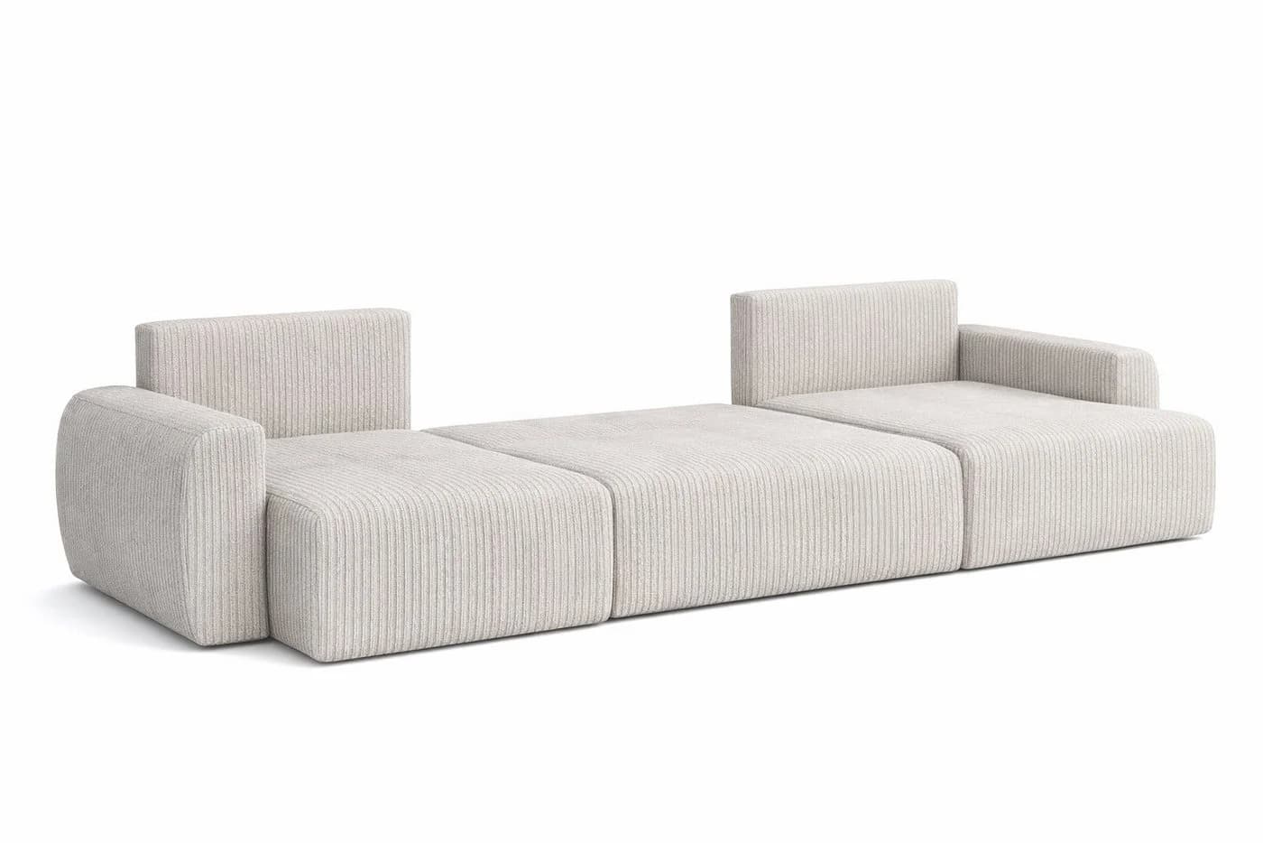 Kaiser Möbel Ecksofa Ariel UXL mit Schlaffunktion und Bettkasten Beige Cordstoff - Bild 5