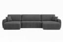 Kaiser Möbel Ecksofa Ariel UXL mit Schlaffunktion und Bettkasten Grau Cordstoff Bild 1
