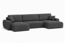 Kaiser Möbel Ecksofa Ariel UXL mit Schlaffunktion und Bettkasten Grau Cordstoff Bild 3