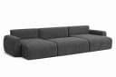 Kaiser Möbel Ecksofa Ariel UXL mit Schlaffunktion und Bettkasten Grau Cordstoff Bild 4