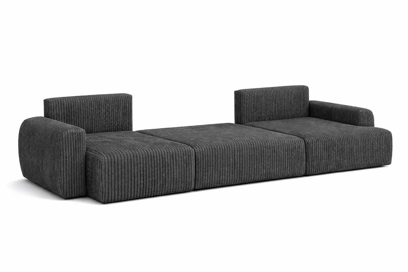 Kaiser Möbel Ecksofa Ariel UXL mit Schlaffunktion und Bettkasten Grau Cordstoff - Bild 5