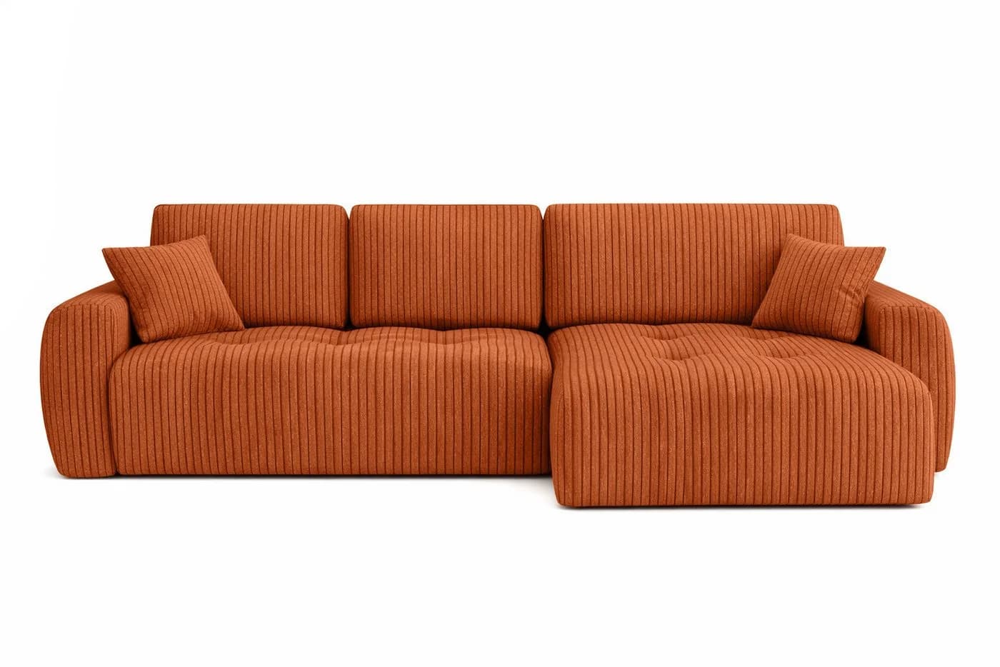 Kaiser Möbel Ecksofa Ivo L mit Schlaffunktion und Bettkasten Cordstoff Orange