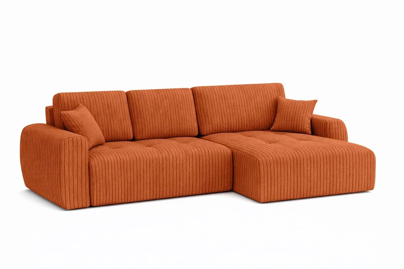 Kaiser Möbel Ecksofa Ivo L mit Schlaffunktion und Bettkasten Cordstoff Orange - Bild 3