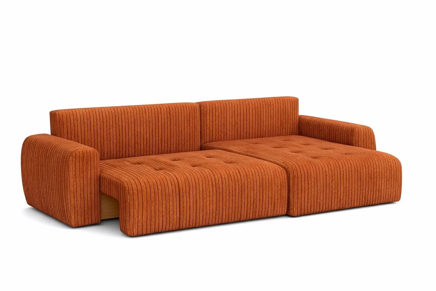 Kaiser Möbel Ecksofa Ivo L mit Schlaffunktion und Bettkasten Cordstoff Orange - Bild 4