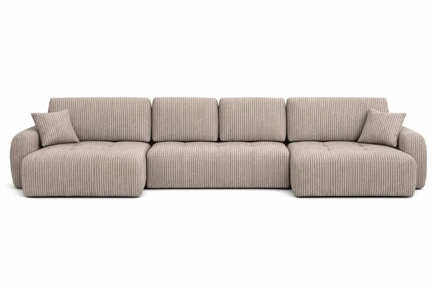 Kaiser Möbel Ecksofa Ivo U mit Schlaffunktion Cordstoff Poso Beige