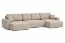 Kaiser Möbel Ecksofa Ivo U mit Schlaffunktion Cordstoff Poso Beige Bild 3