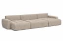 Kaiser Möbel Ecksofa Ivo U mit Schlaffunktion Cordstoff Poso Beige Bild 4