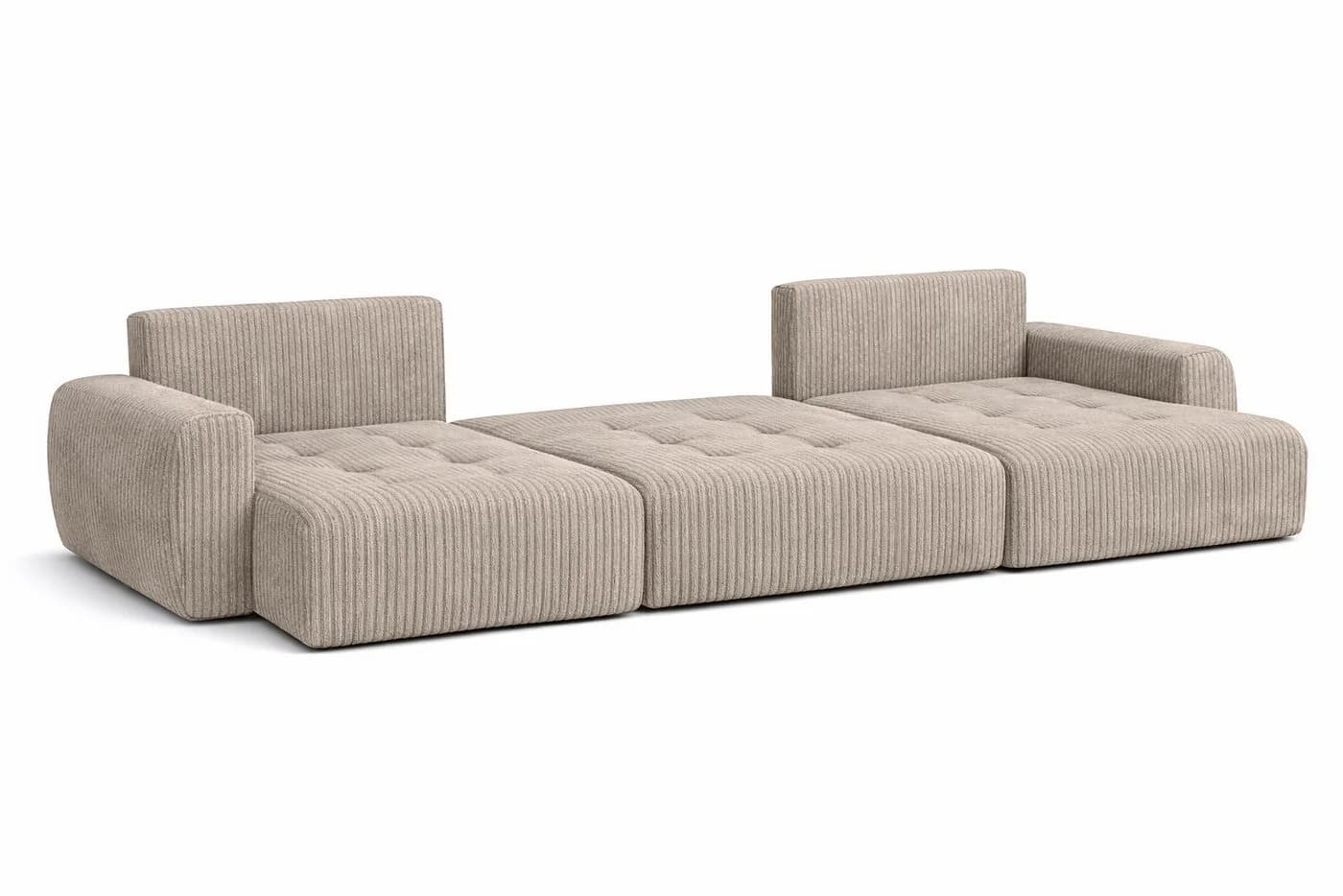 Kaiser Möbel Ecksofa Ivo U mit Schlaffunktion Cordstoff Poso Beige - Bild 5