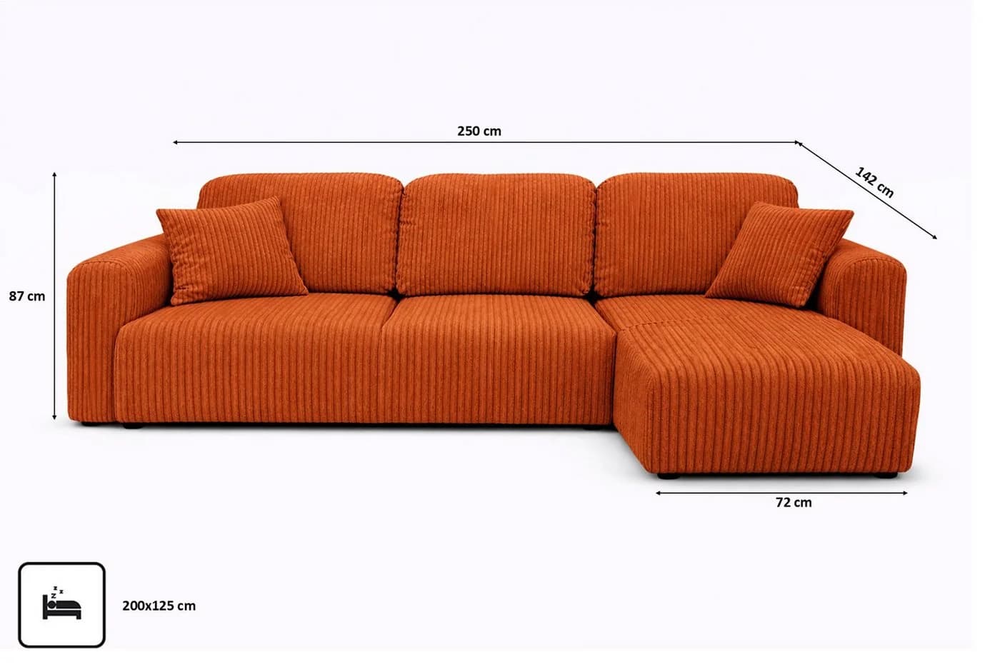 Kaiser Ecksofa Bingo L mit Bettkasten & Schlaffunktion Cord Poso - Bild 2