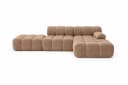 Kaiser Möbel Ecksofa Selia L-Form mit Hocker Veloursstoff Salvador Beige Bild 1