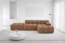 Kaiser Möbel Ecksofa Selia L-Form mit Hocker Veloursstoff Salvador Beige Bild 2