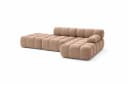 Kaiser Möbel Ecksofa Selia L-Form mit Hocker Veloursstoff Salvador Beige Bild 3