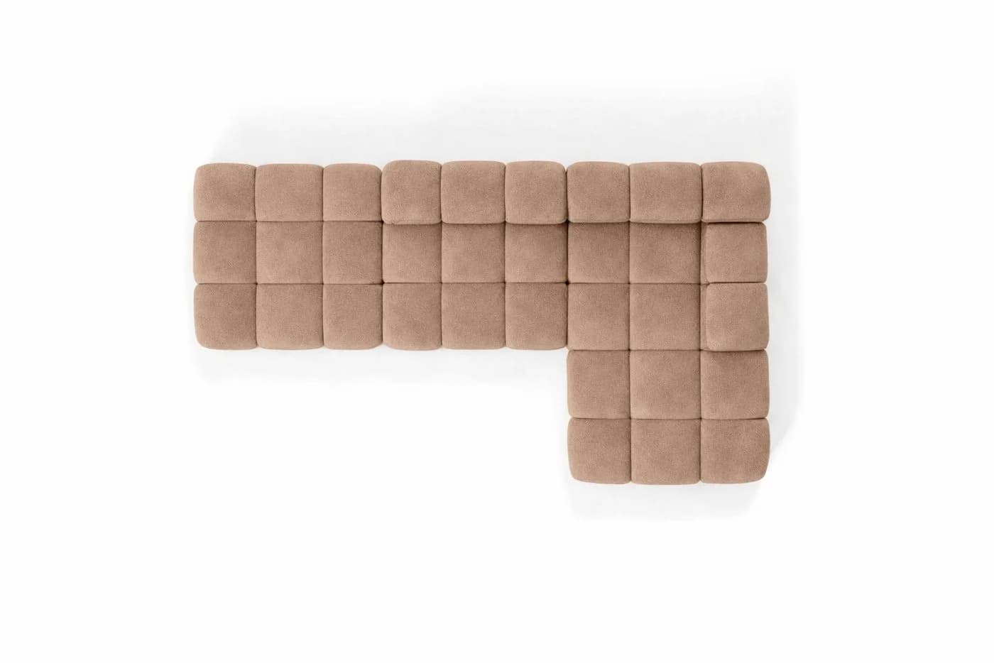 Kaiser Möbel Ecksofa Selia L-Form mit Hocker Veloursstoff Salvador Beige - Bild 4