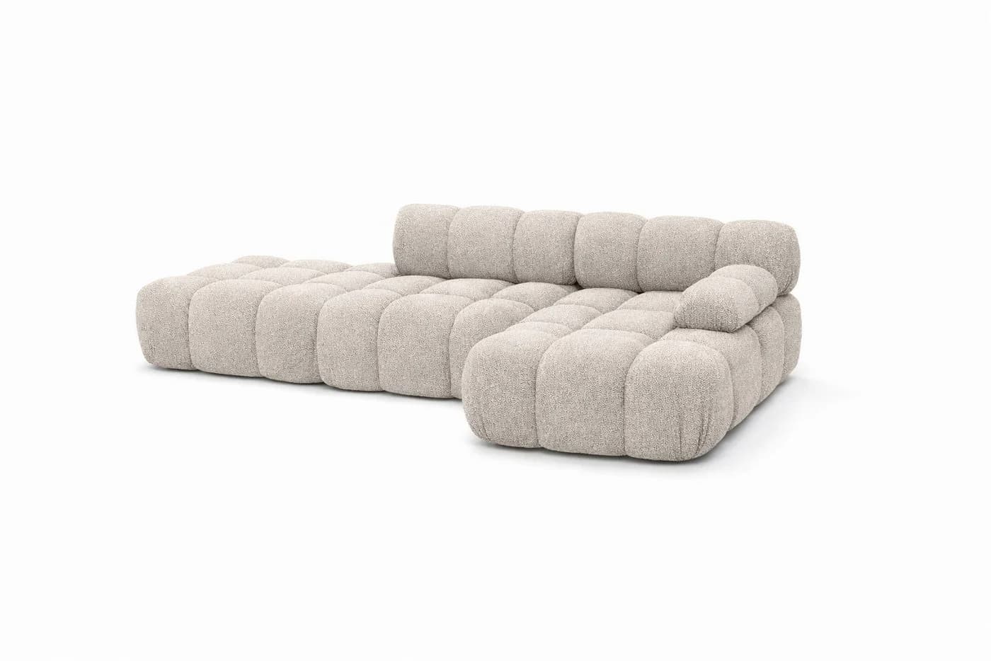Kaiser Möbel Ecksofa Selia L mit Hocker, Beige, Bouclé-Stoff Abriamo - Bild 3