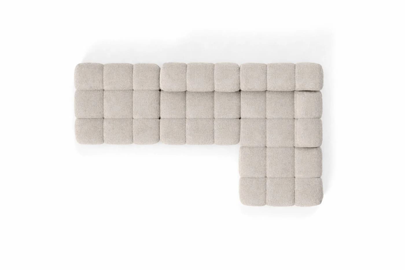 Kaiser Möbel Ecksofa Selia L mit Hocker, Beige, Bouclé-Stoff Abriamo - Bild 4