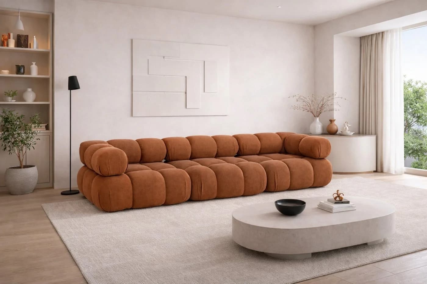 Kaiser Möbel Selia 3-Sitzer-Sofa Braun Veloursstoff Salvador Modern - Bild 2