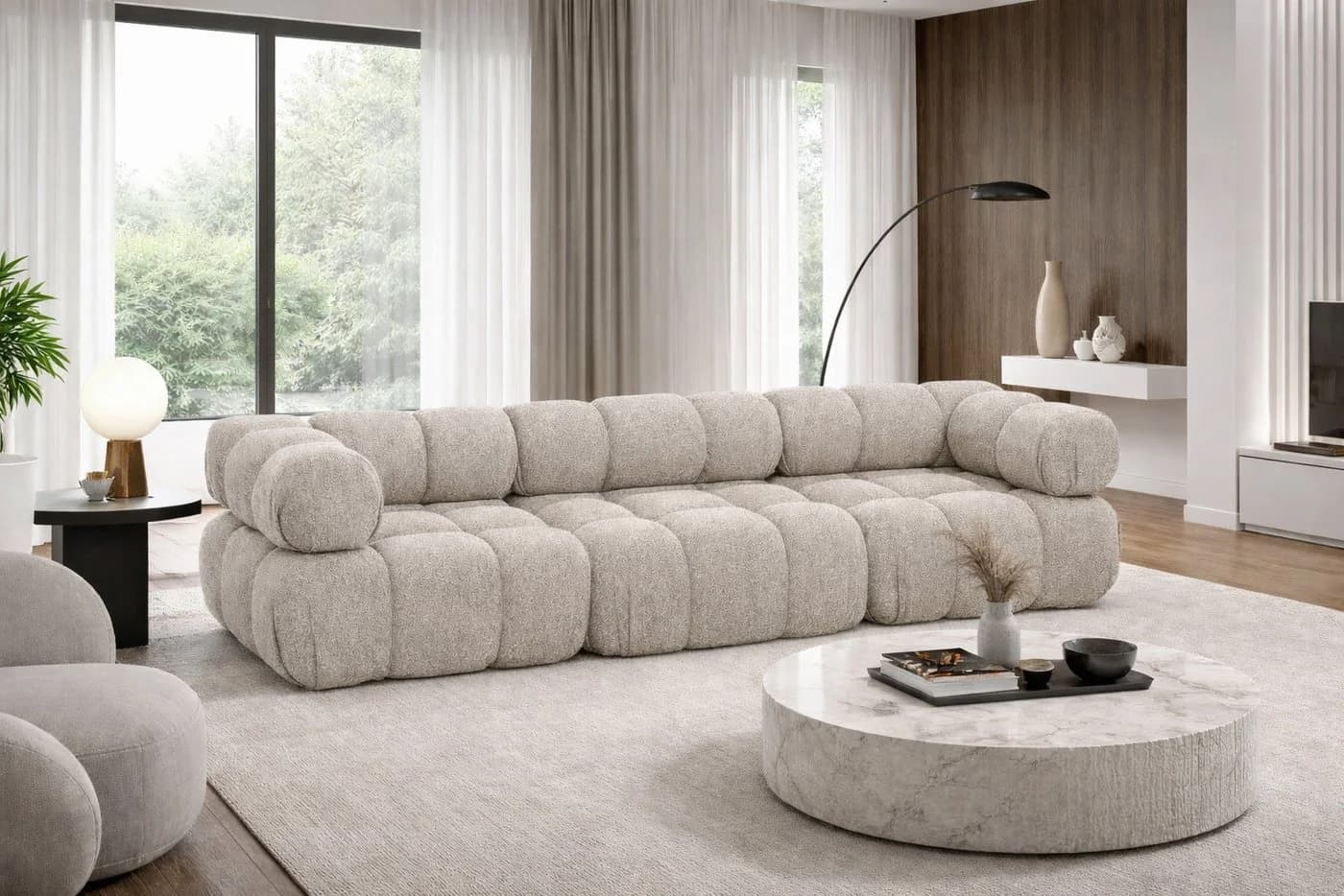 Kaiser Möbel Selia 3-Sitzer-Sofa Beige Bouclé Abriamo - Bild 2