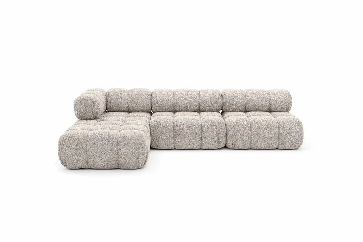 Kaiser Möbel Ecksofa L-Form Beige Bouclé Abriamo Selia