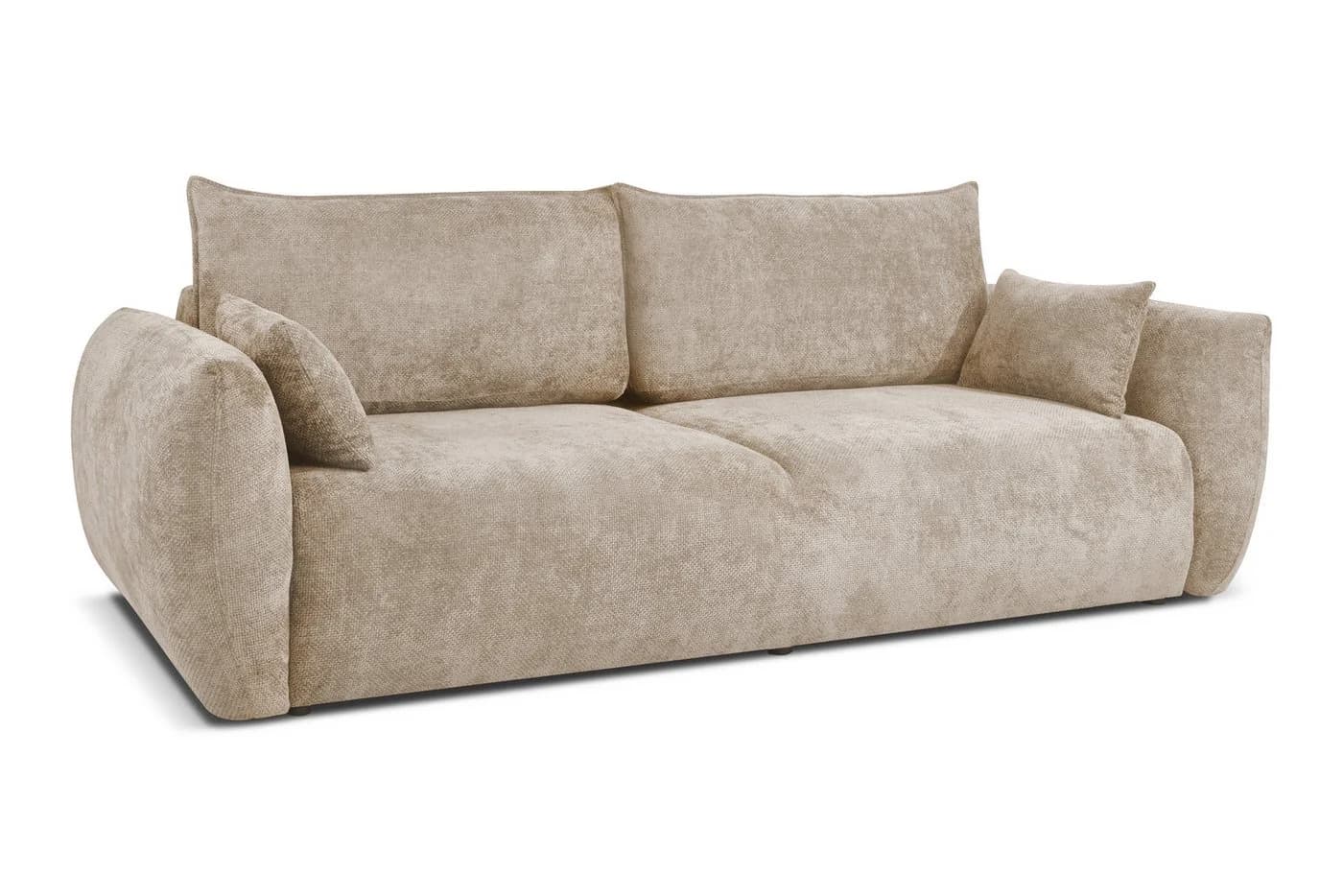 Kaiser Möbel Schlafsofa Zephira mit Bettkasten Chenille-Stoff FLOW Beige - Bild 3
