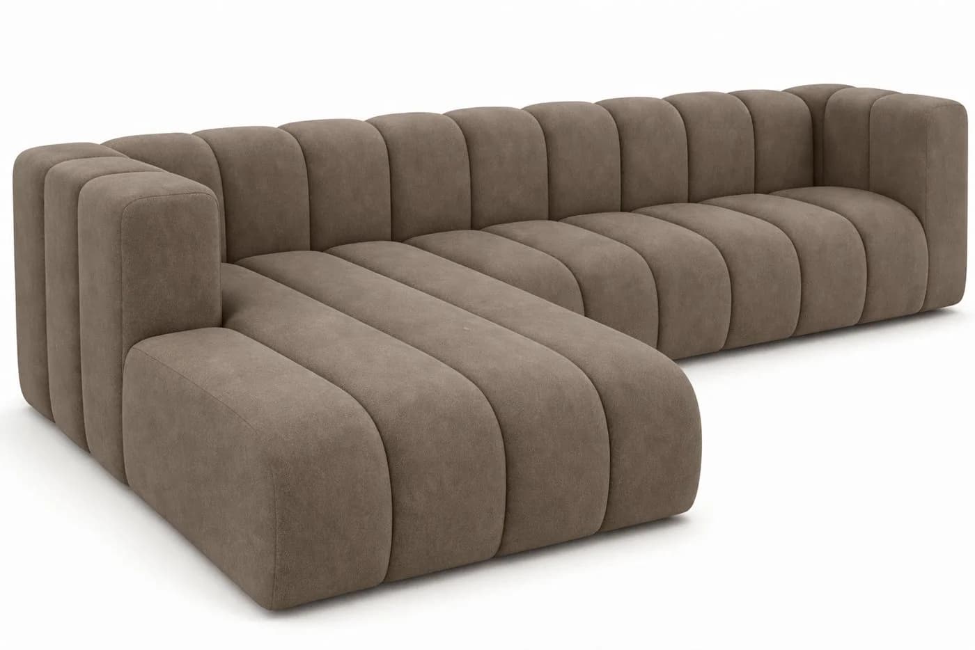 Kaiser Möbel Ecksofa Salvador Grand L Dunkelbeige Samt - Bild 3