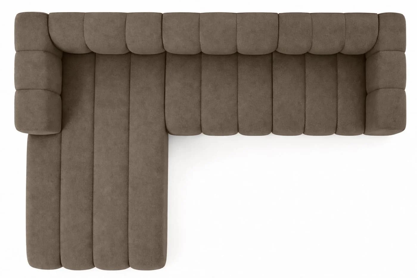 Kaiser Möbel Ecksofa Salvador Grand L Dunkelbeige Samt - Bild 4
