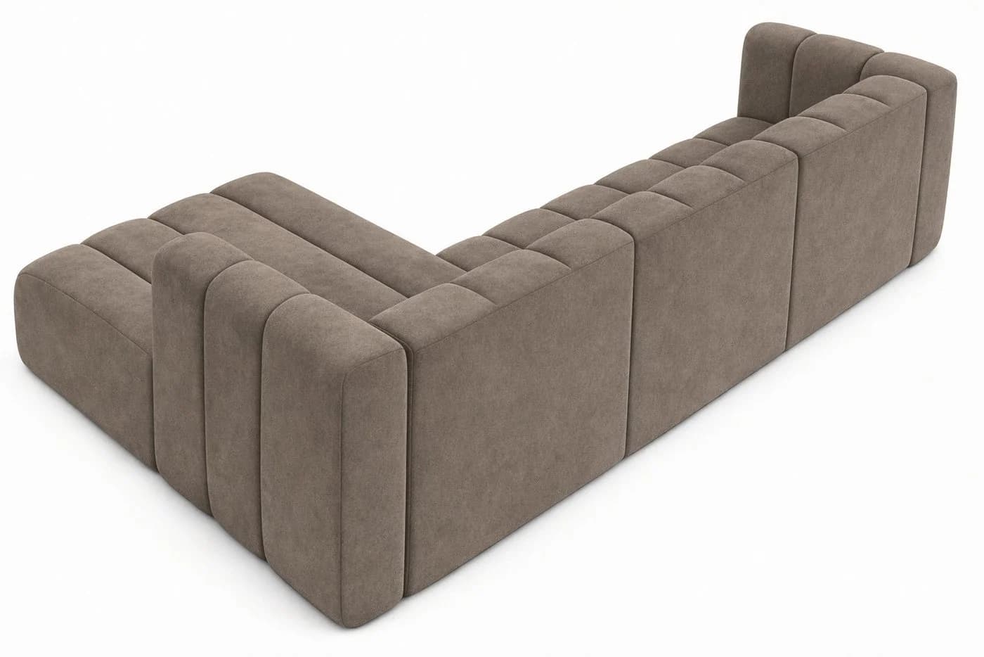Kaiser Möbel Ecksofa Salvador Grand L Dunkelbeige Samt - Bild 5