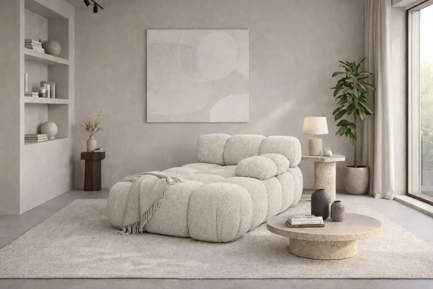 Kaiser Möbel Chaiselongue modular Beige Bouclé Abriamo Selia - Bild 2