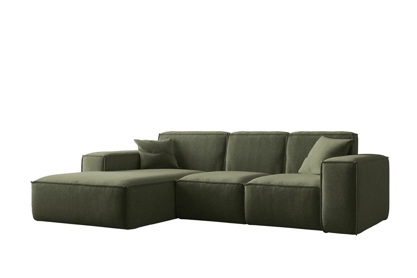Kaiser Möbel Ecksofa Siena L-Form Grün Stoff