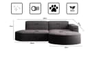 Kaiser Möbel Ecksofa MODENA STUDIO L-Form Cord Dunkelgrau Bild 3