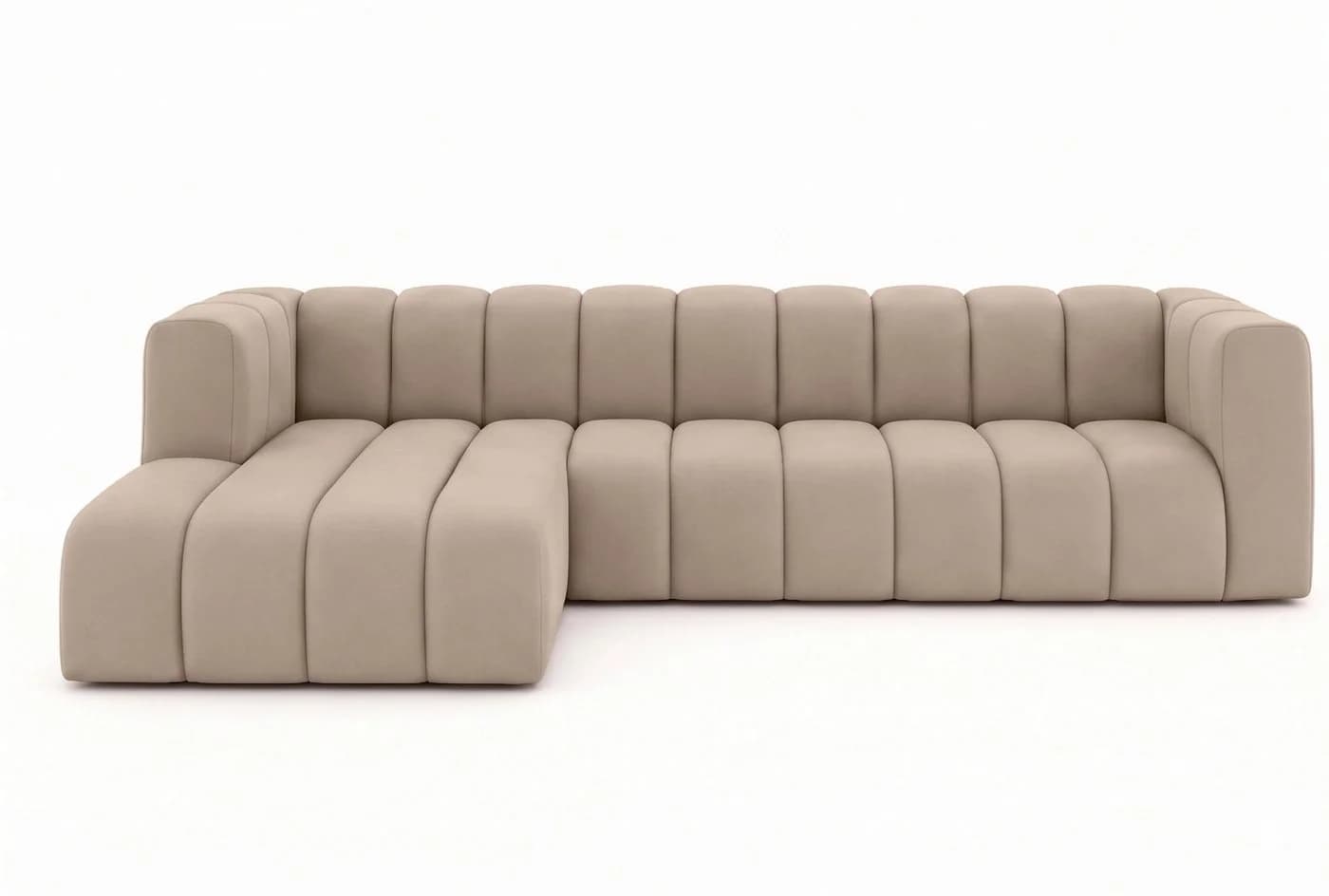 Kaiser Möbel Ecksofa Salvador Grand L 318 cm Beige Samt