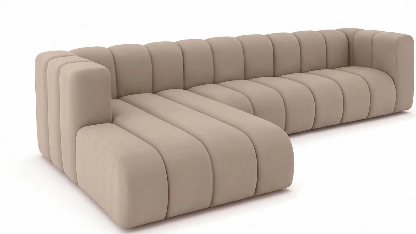 Kaiser Möbel Ecksofa Salvador Grand L 318 cm Beige Samt - Bild 3