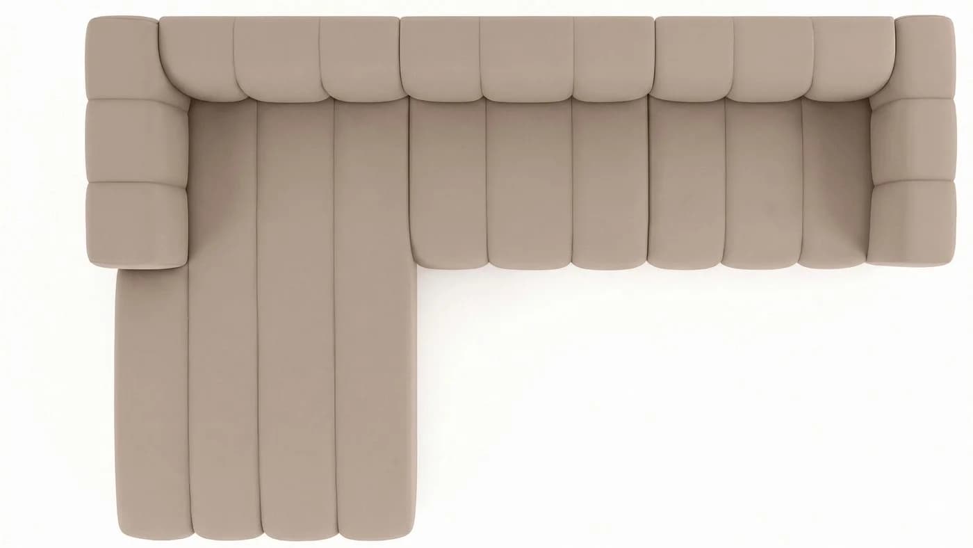 Kaiser Möbel Ecksofa Salvador Grand L 318 cm Beige Samt - Bild 4
