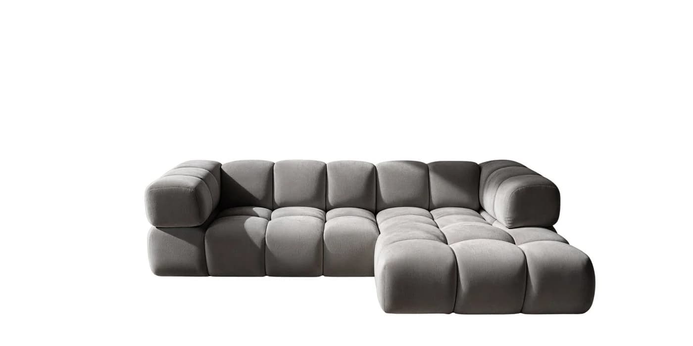 Kaiser Möbel Ecksofa AVERRO Velours Bluvel Grau Modern