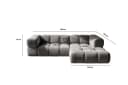 Kaiser Möbel Ecksofa AVERRO Velours Bluvel Grau Modern Bild 3