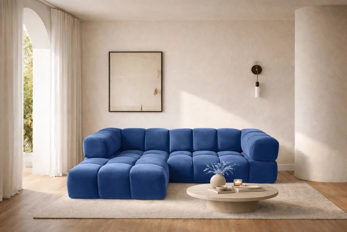 Kaiser Möbel Ecksofa AVERRO Premium-Velours Bluvel Modernes Design - Bild 2
