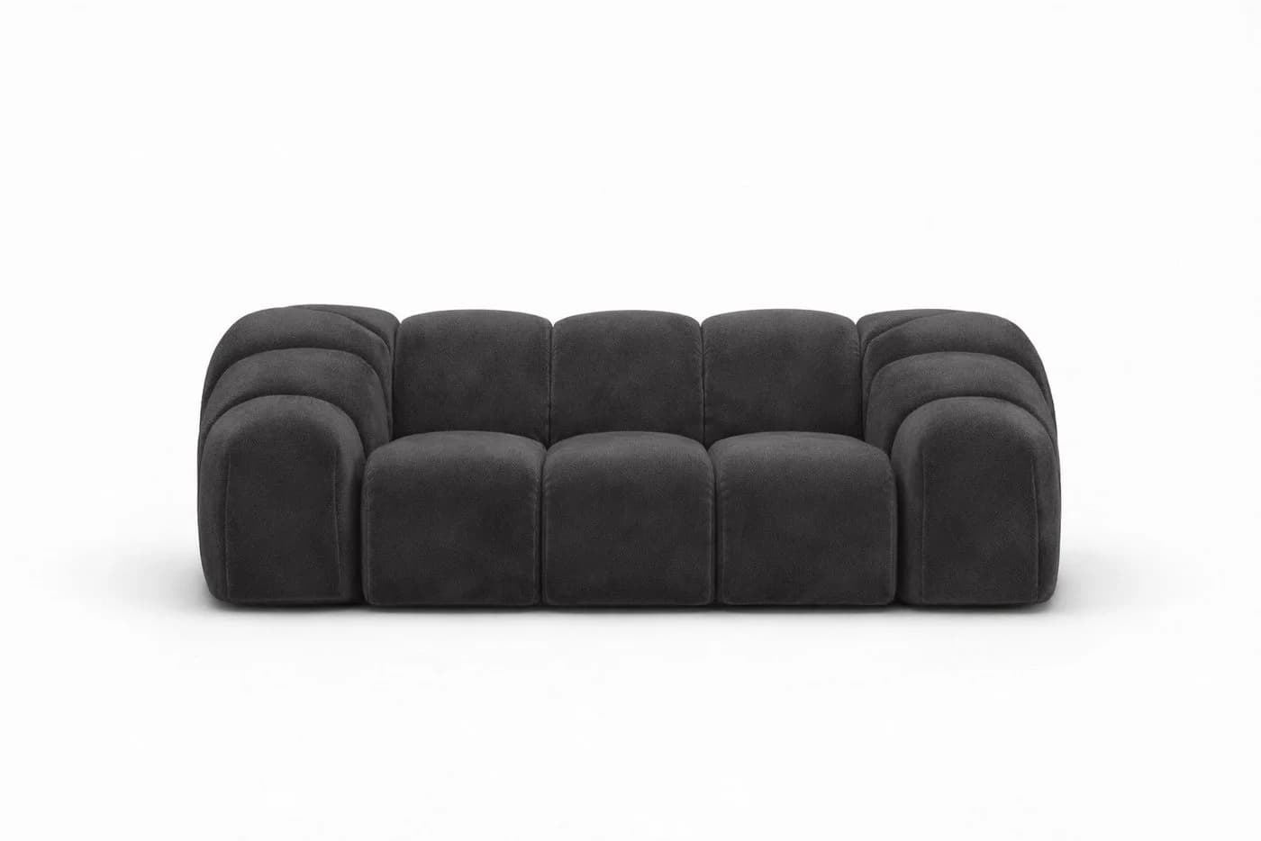 Kaiser Möbel CROISSANT 2-Sitzer Sofa Schwarz Samt Bluvel Modern - Bild 3