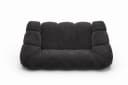 Kaiser Möbel CROISSANT 2-Sitzer Sofa Schwarz Samt Bluvel Modern Bild 4