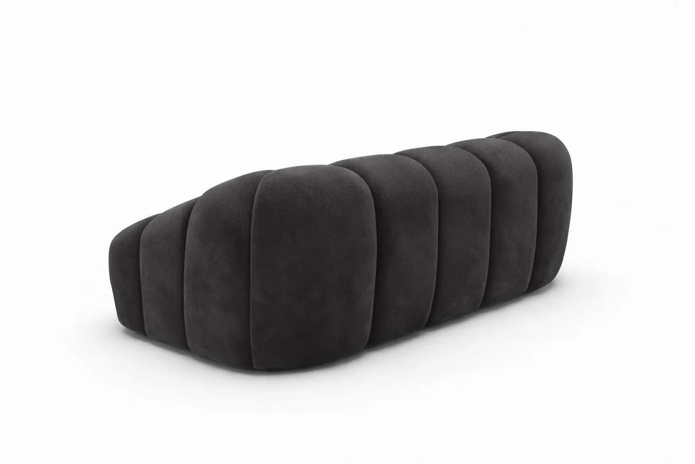 Kaiser Möbel CROISSANT 2-Sitzer Sofa Schwarz Samt Bluvel Modern - Bild 5