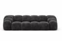 Kaiser Möbel CROISSANT 3-Sitzer Sofa Schwarz Samtstoff Bluvel Modern Bild 3