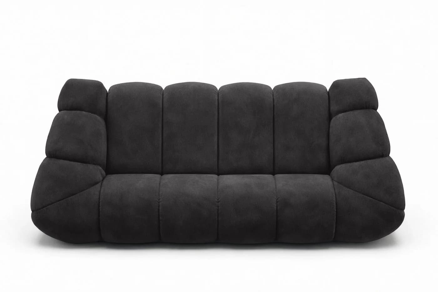 Kaiser Möbel CROISSANT 3-Sitzer Sofa Schwarz Samtstoff Bluvel Modern - Bild 4