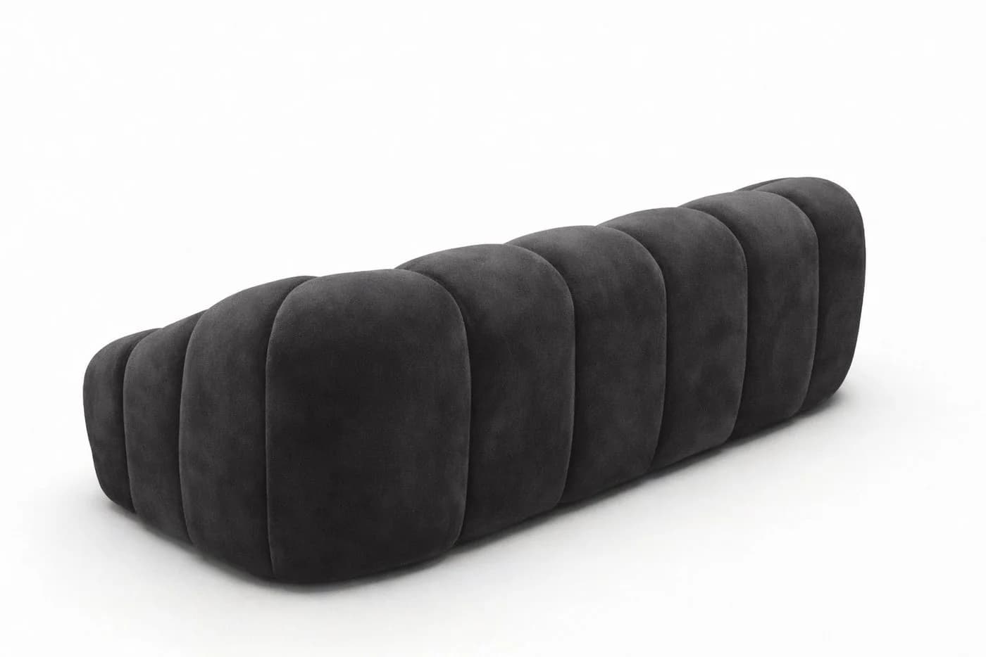 Kaiser Möbel CROISSANT 3-Sitzer Sofa Schwarz Samtstoff Bluvel Modern - Bild 5