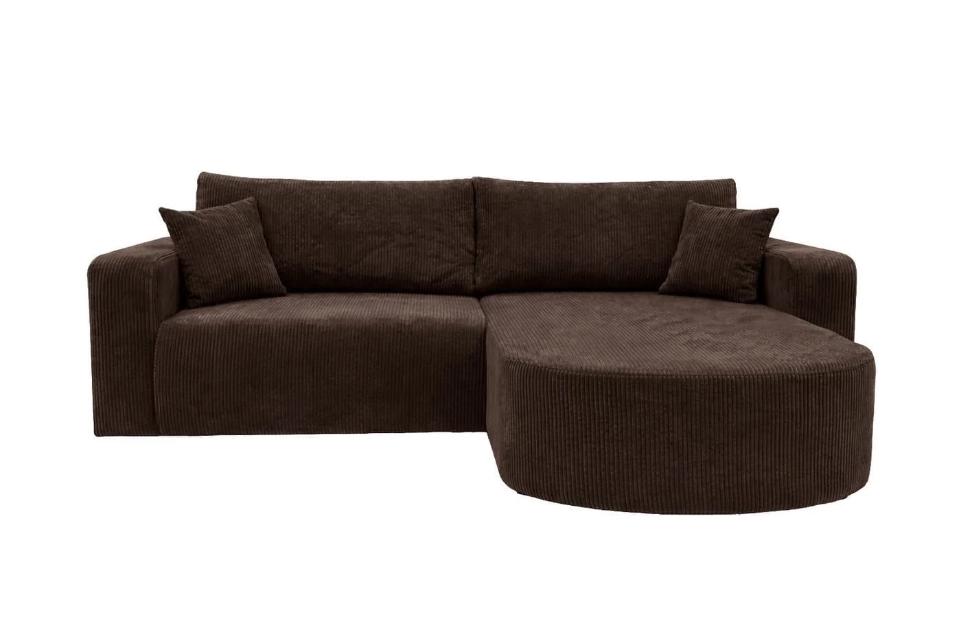 Kaiser Möbel Ecksofa ROUND ONE Cord Beige Schlaffunktion