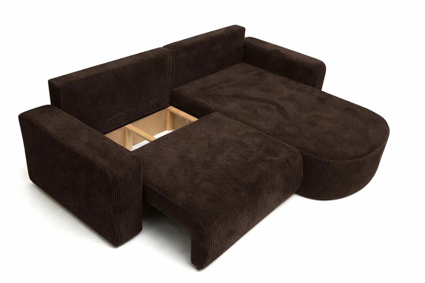 Kaiser Möbel Ecksofa ROUND ONE Cord Beige Schlaffunktion - Bild 4