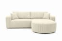 Kaiser Möbel Ecksofa ROUND ONE mit Schlaffunktion und Bettkasten Cordstoff Beige Bild 1