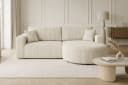 Kaiser Möbel Ecksofa ROUND ONE mit Schlaffunktion und Bettkasten Cordstoff Beige Bild 2