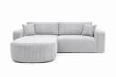 Kaiser Möbel Ecksofa ROUND ONE mit Schlaffunktion und Bettkasten Grau Cord Bild 1
